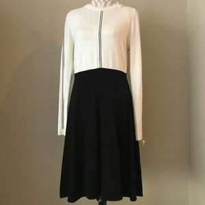 Eliza J Dress.  B&W knit skater style. Size large